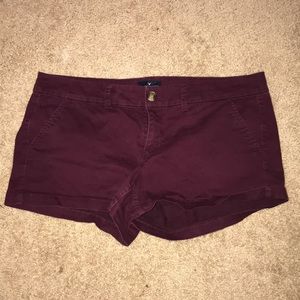 American Eagle Outfitters maroon shortie shorts!
